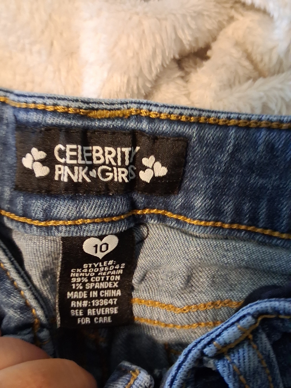 Celebrity Pink Distressed Blue Ripped Kids Jeans - Picture 2 of 2